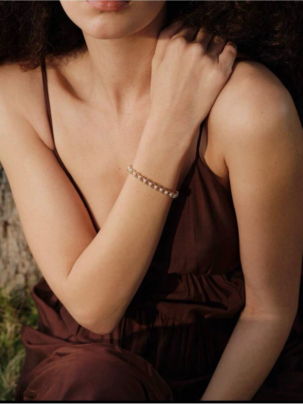 Gold Pearl Chain Bracelet for Women - Picture 4 of 5